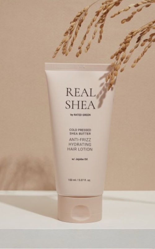 real shea anti frizz hydrating hair lotion w / jojoba oil 150ml